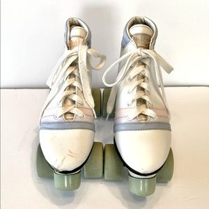 Vintage Sprints Roller Derby pastel Striped Roller Skates, Size 5